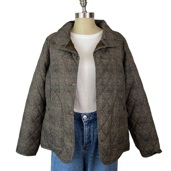 NWT Eddie Bauer Women's Quilted Plaid Water Repellent Insulated Field Jacket XL - Picture 1 of 13